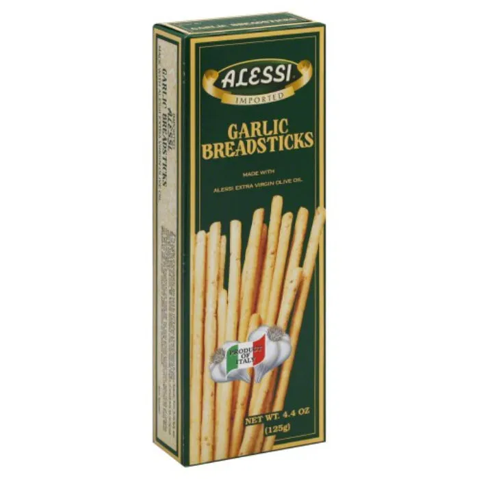 Alessi - Thin Garlic Breadsticks, 4.4 Oz - Pack of 12