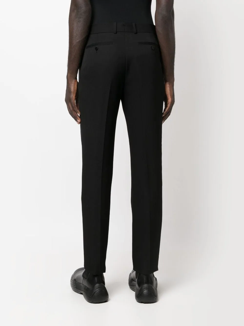 ALEXANDER MCQUEEN Satin-Trimmed Tailored Trousers for Men in Black - FW23