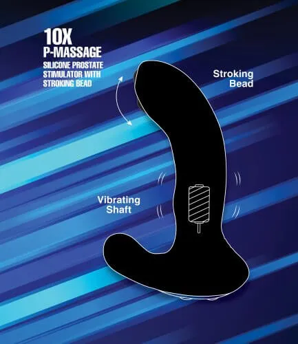 Alpha Pro 10X P-Massage Prostate Stimulator - Moving Beads, Dual Motor Vibration, Remote Control