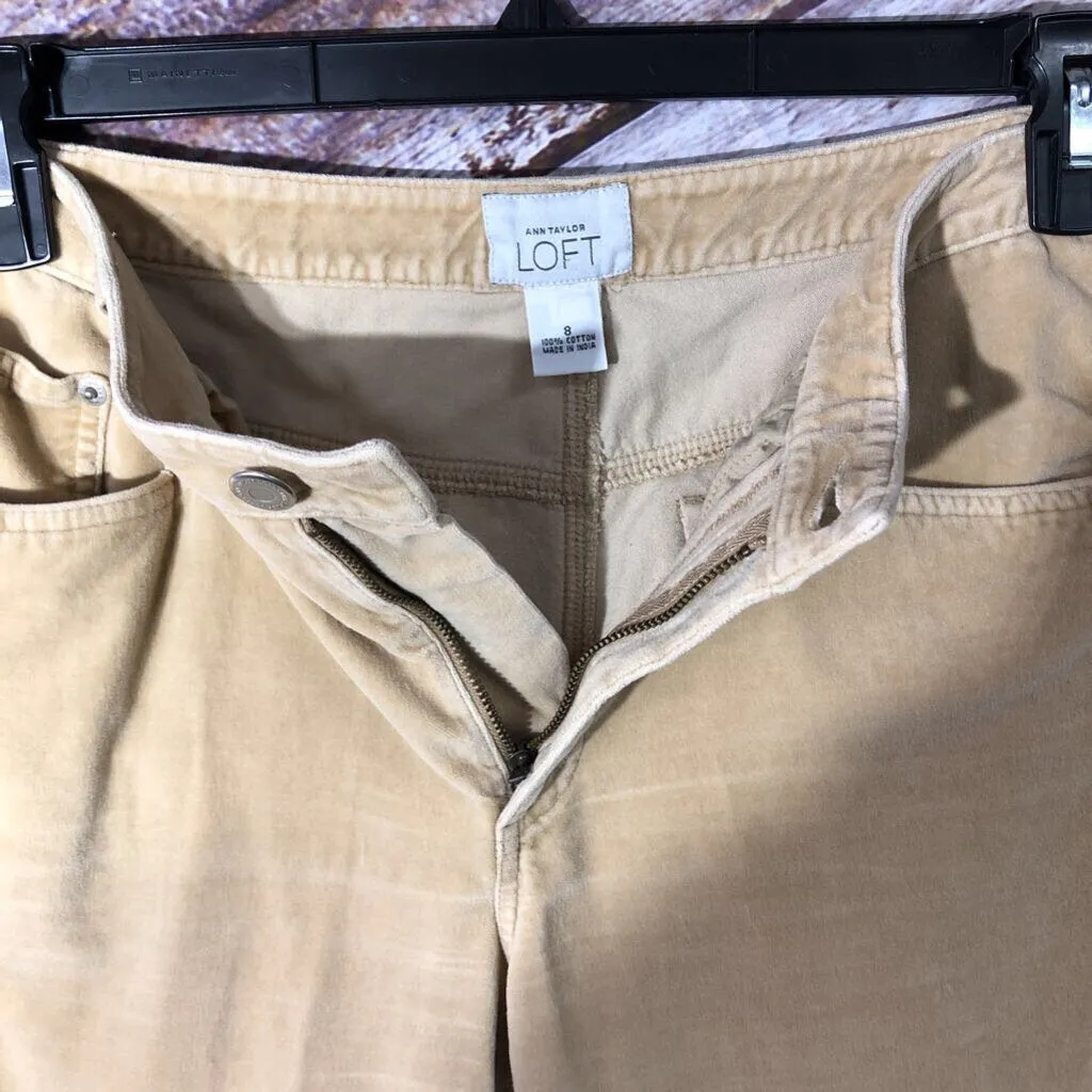 ANN TAYLOR LOFT TAN FELT JEAN SZ 8 TCC