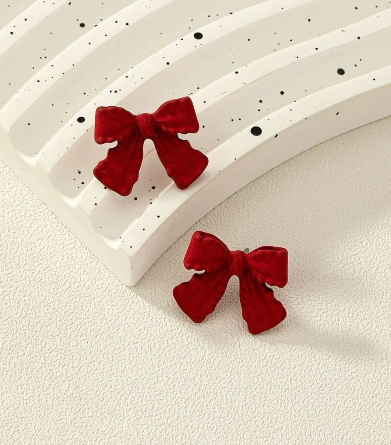 Beautiful Red Bow Earrings