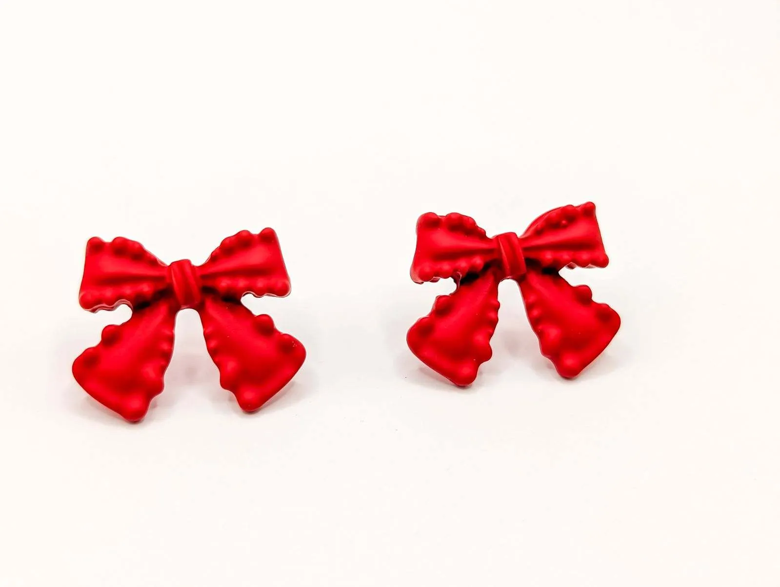 Beautiful Red Bow Earrings