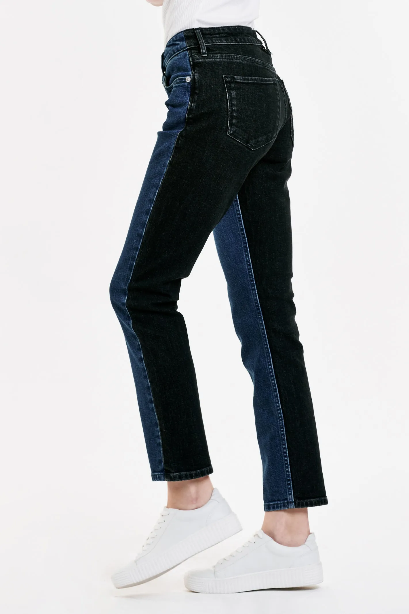 BLAIRE HIGH RISE ANKLE SLIM STRAIGHT JEANS MOOD