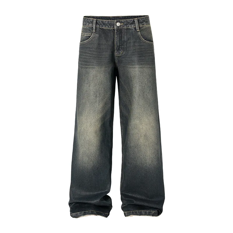 Brush Wax Process Washed Denim Jeans