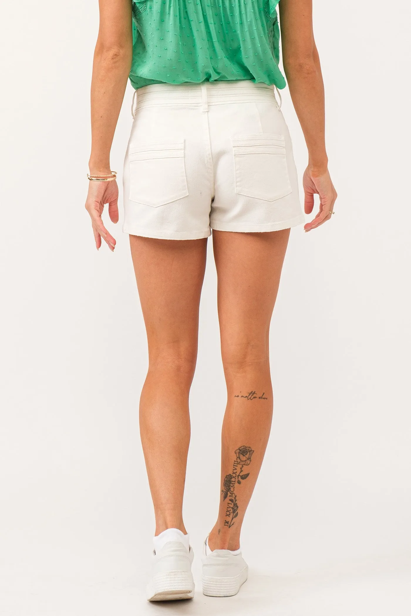 CARRIE HIGH RISE SHORTS WHITE