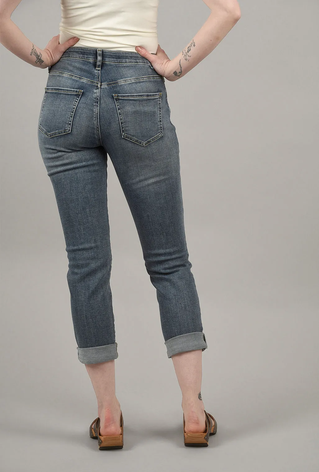 Carter Girlfriend Jeans, Mid-Vintage Blue