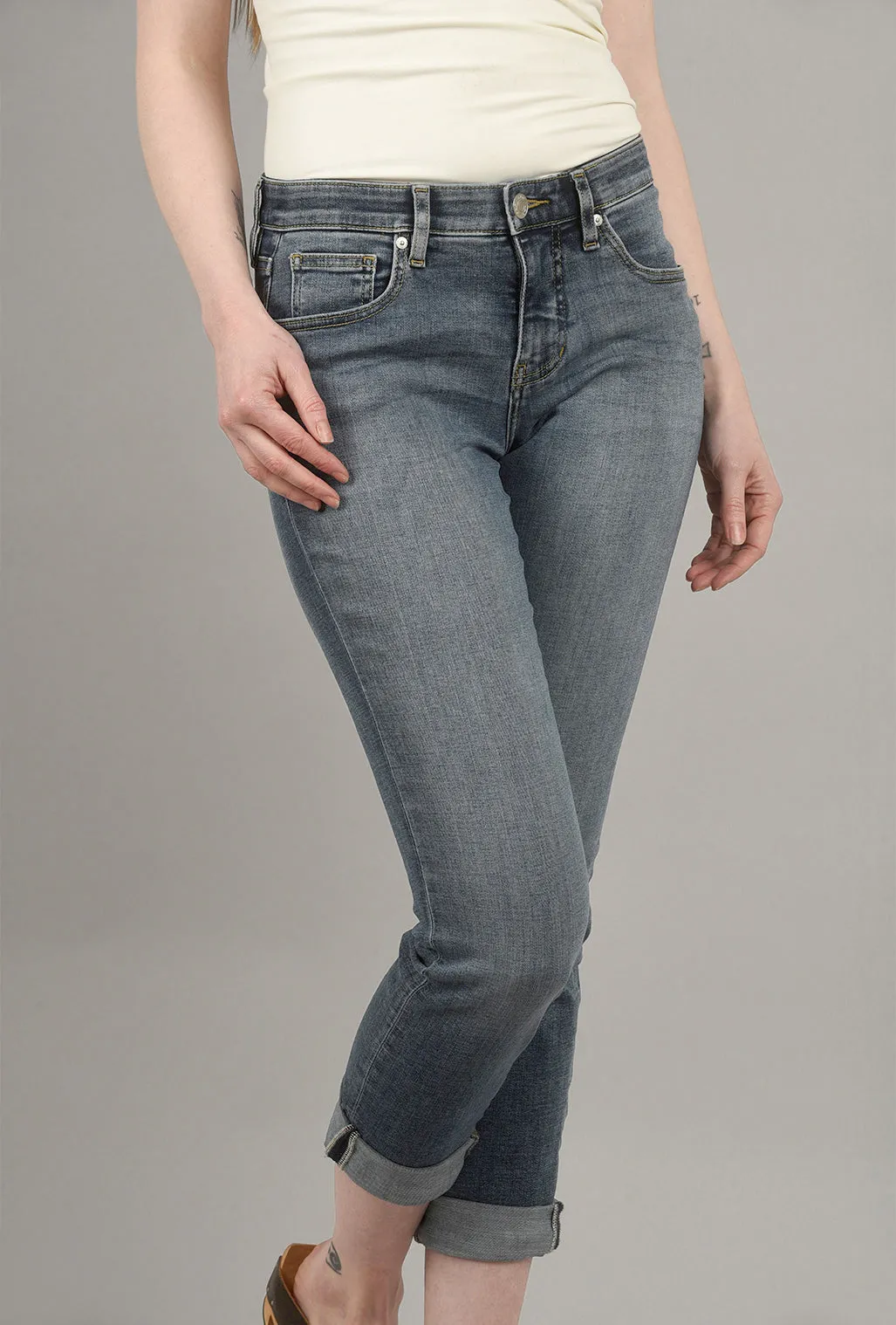 Carter Girlfriend Jeans, Mid-Vintage Blue