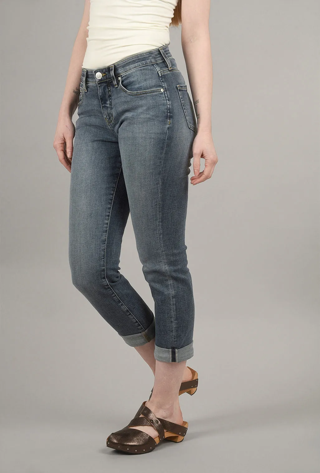 Carter Girlfriend Jeans, Mid-Vintage Blue