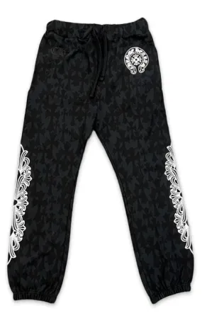 Chrome Hearts Cemetery Cross Monogram Sweatpants 'Black'