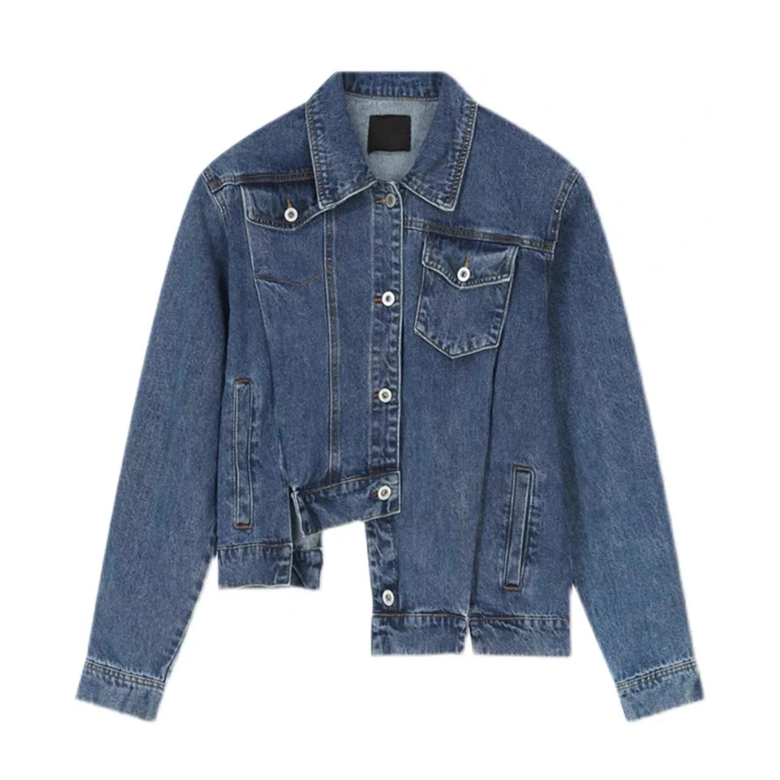 Denim Jacket With Irregular Design