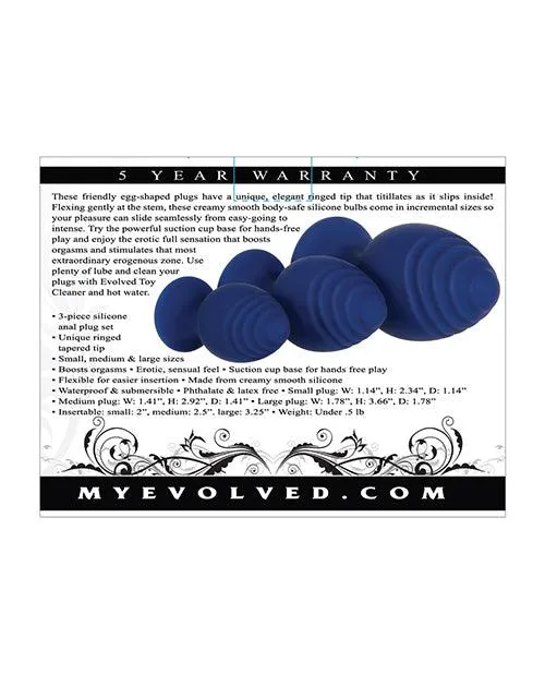 Evolved Get Your Groove On 3 Pc Silicone Anal Plug Set