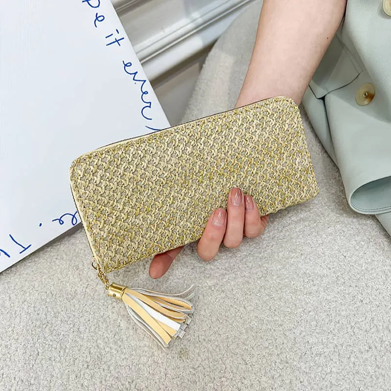 Faux straw wallet