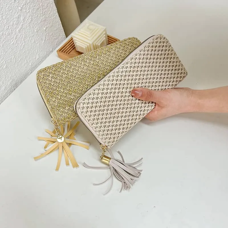 Faux straw wallet