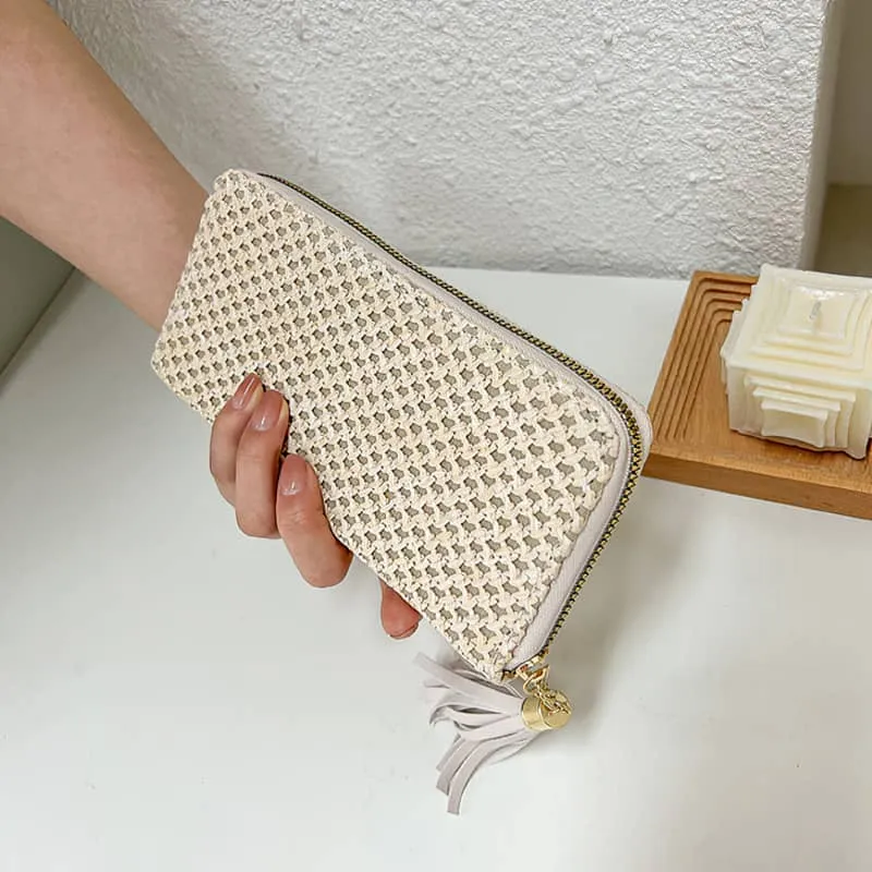 Faux straw wallet