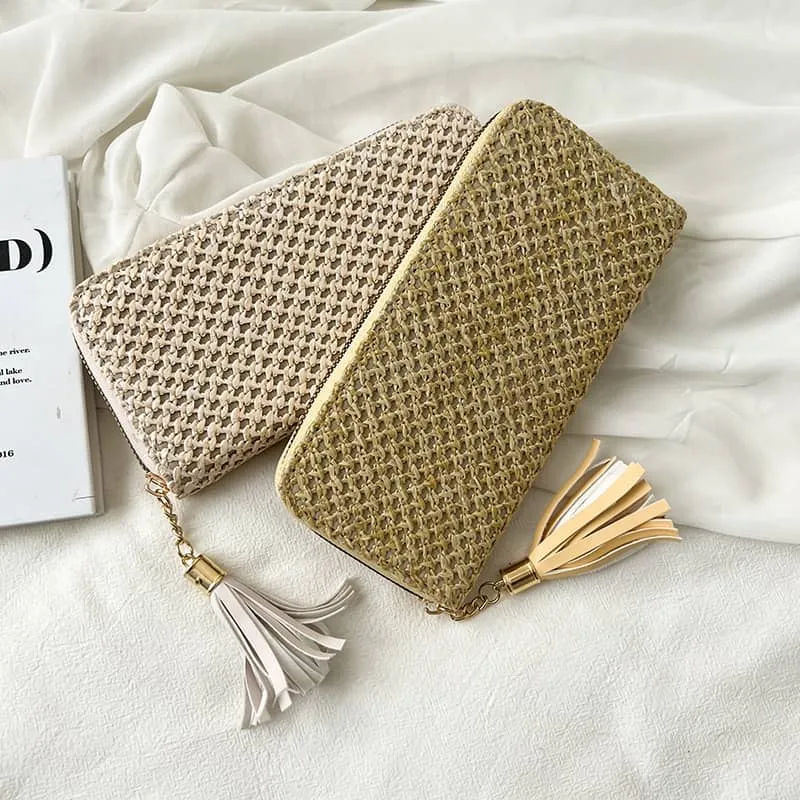 Faux straw wallet