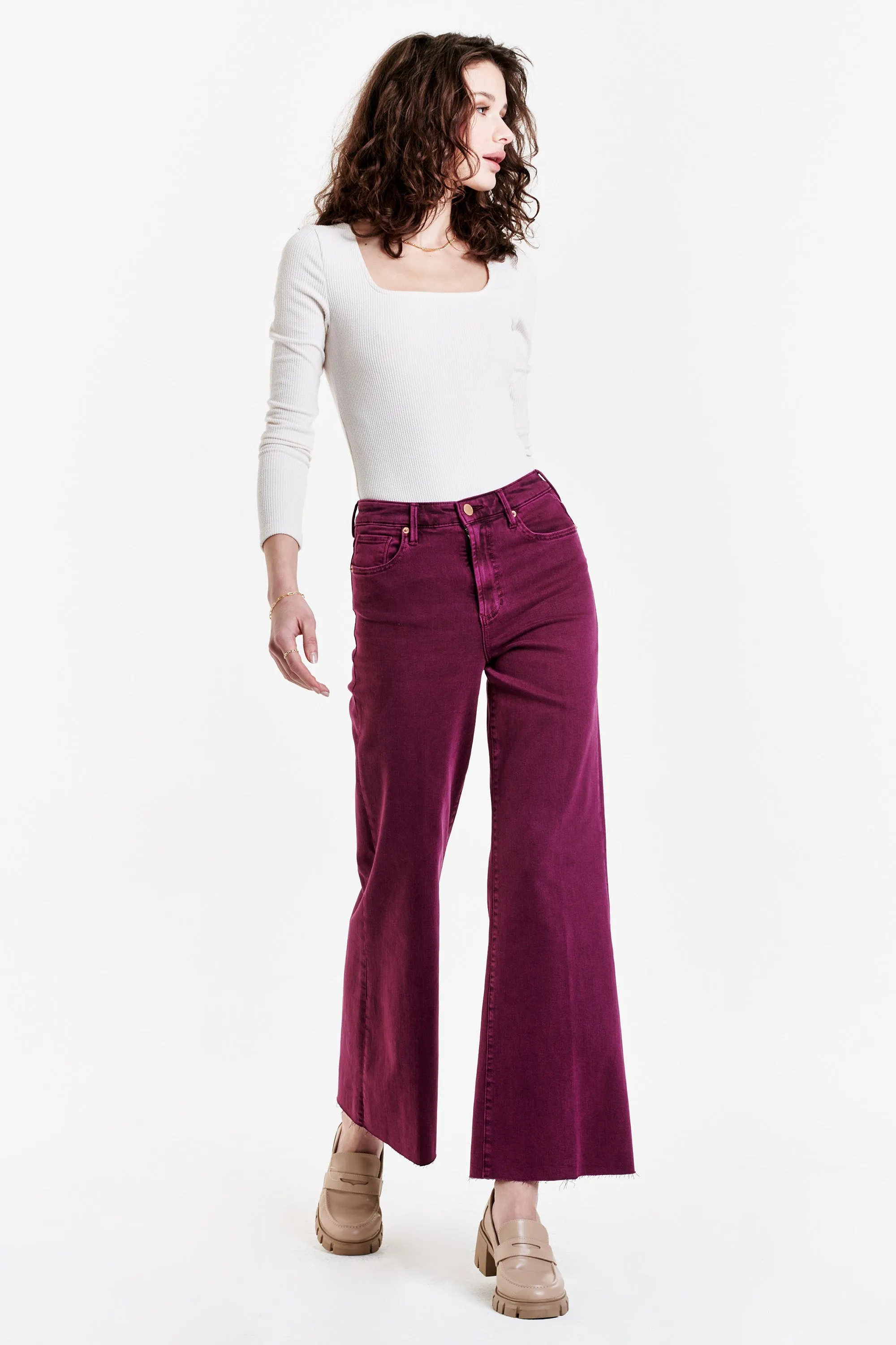 FIONA HIGH RISE WIDE LEG JEANS PURPLE POTION