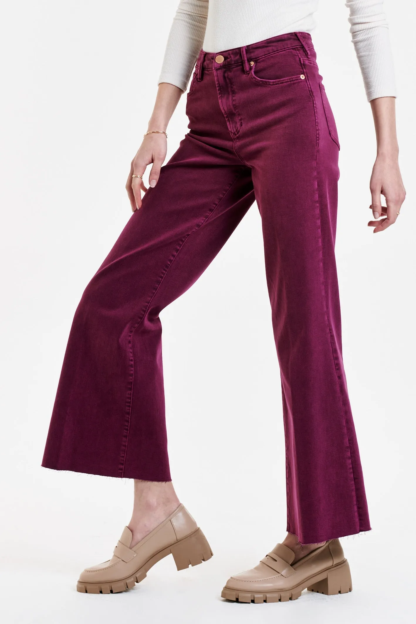 FIONA HIGH RISE WIDE LEG JEANS PURPLE POTION