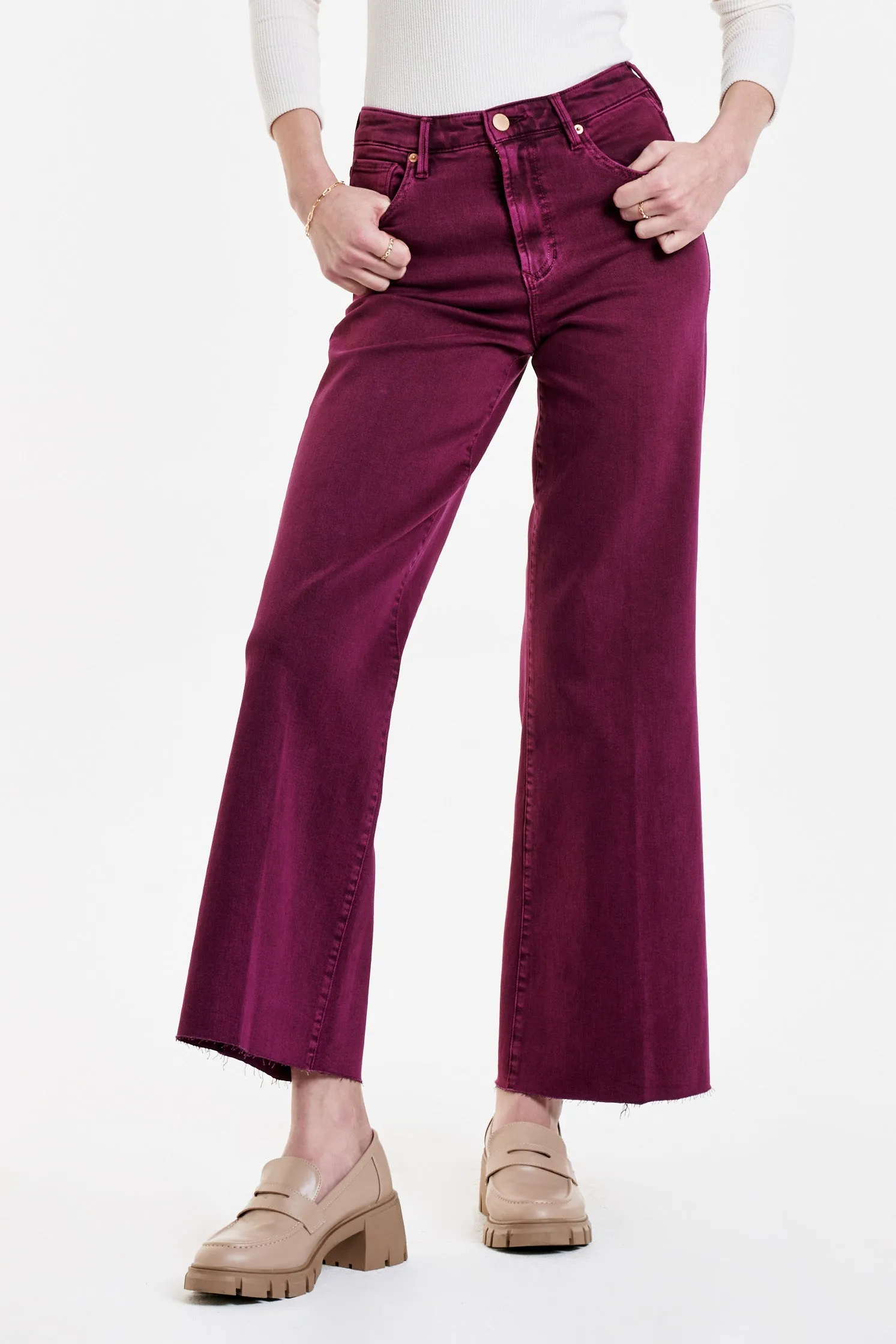 FIONA HIGH RISE WIDE LEG JEANS PURPLE POTION