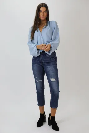 FRANKIE SUPER HIGH RISE CROPPED STRAIGHT BILBAO JEANS