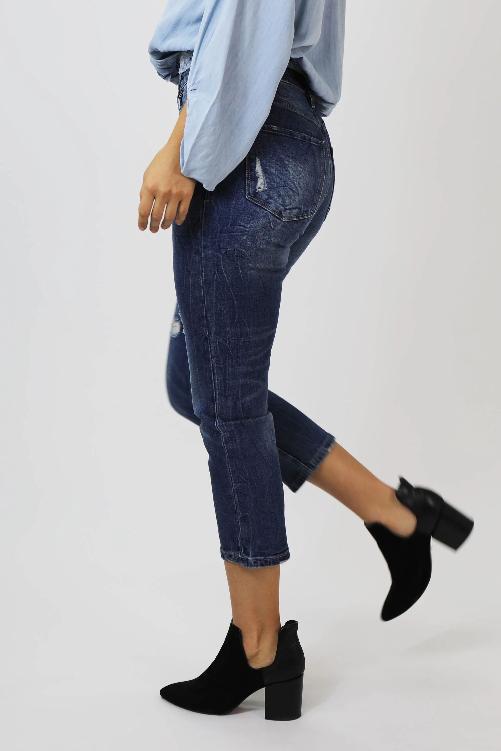 FRANKIE SUPER HIGH RISE CROPPED STRAIGHT BILBAO JEANS