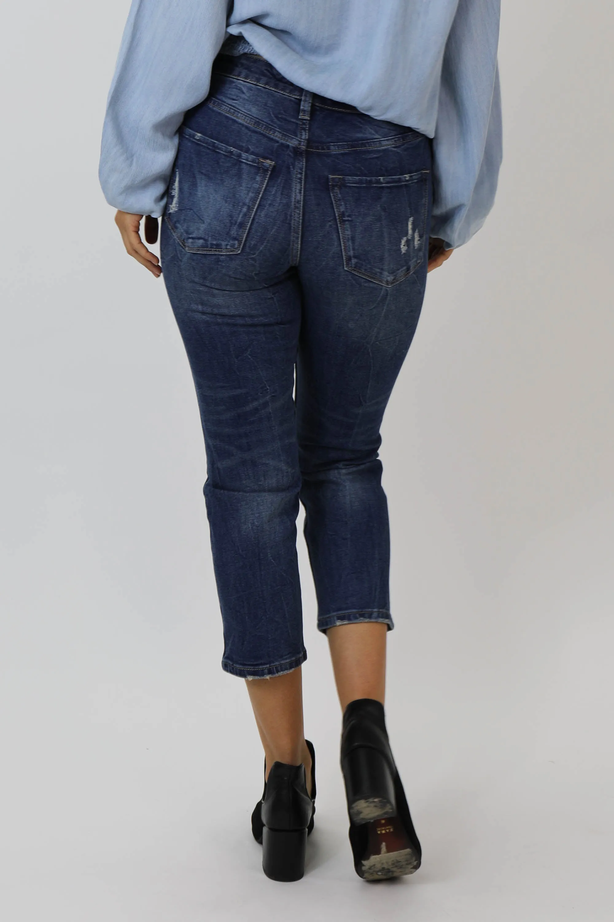 FRANKIE SUPER HIGH RISE CROPPED STRAIGHT BILBAO JEANS