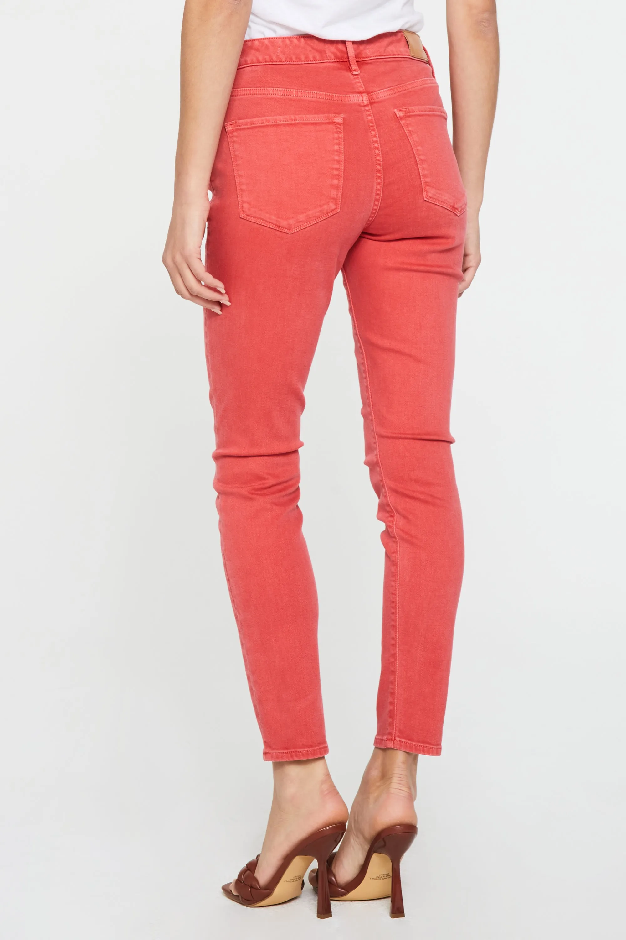 GISELE HIGH RISE ANKLE SKINNY JEANS SCARLET