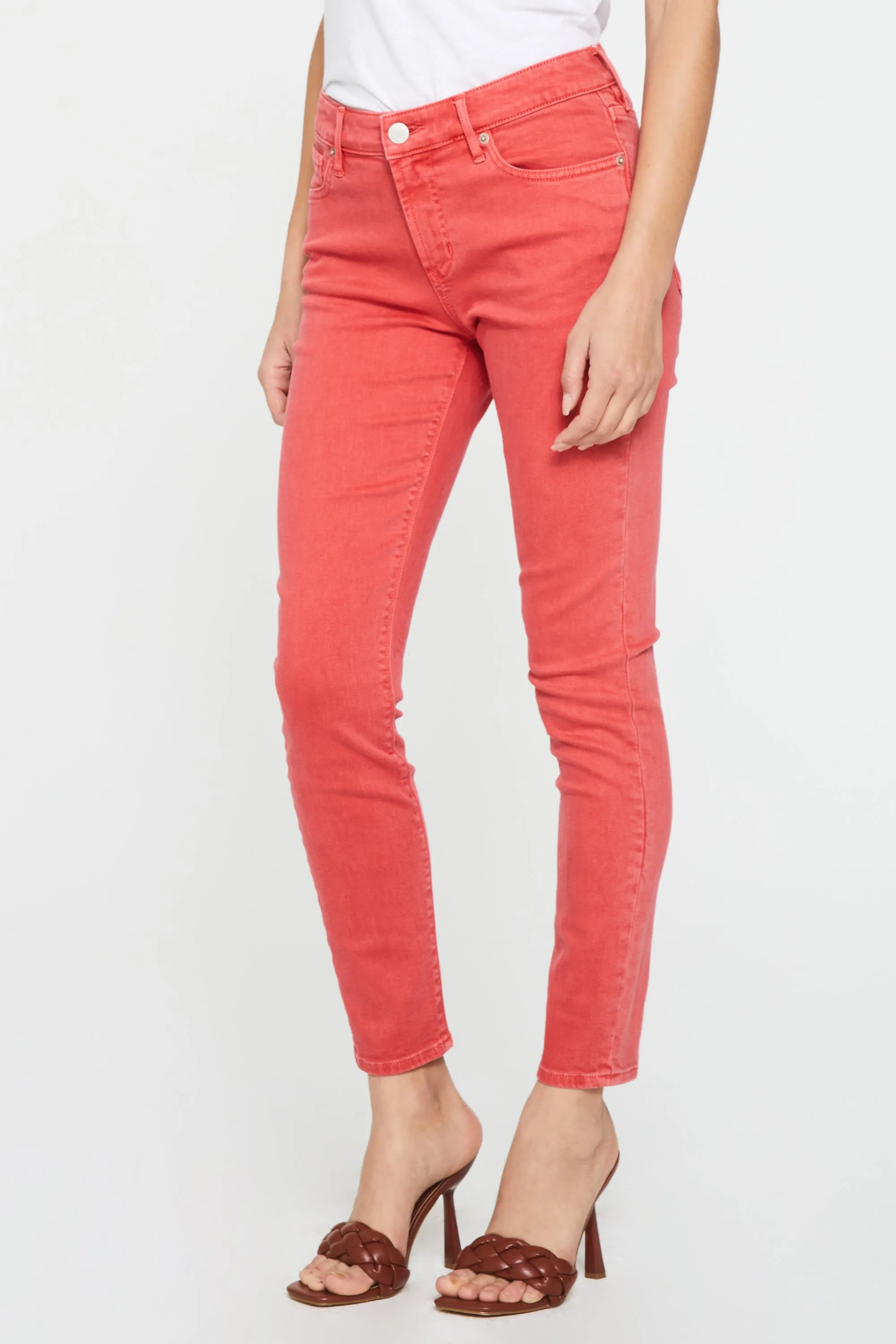 GISELE HIGH RISE ANKLE SKINNY JEANS SCARLET