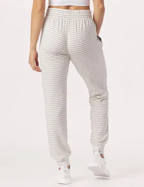 Halfway Jogger: White/Charcoal Heather Stripe