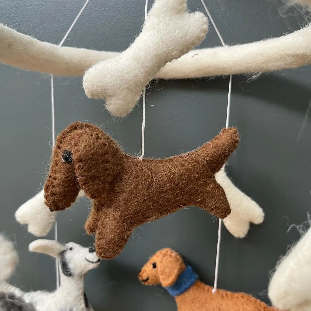 Handmade Felt Dogs Mobile - Fairtrade