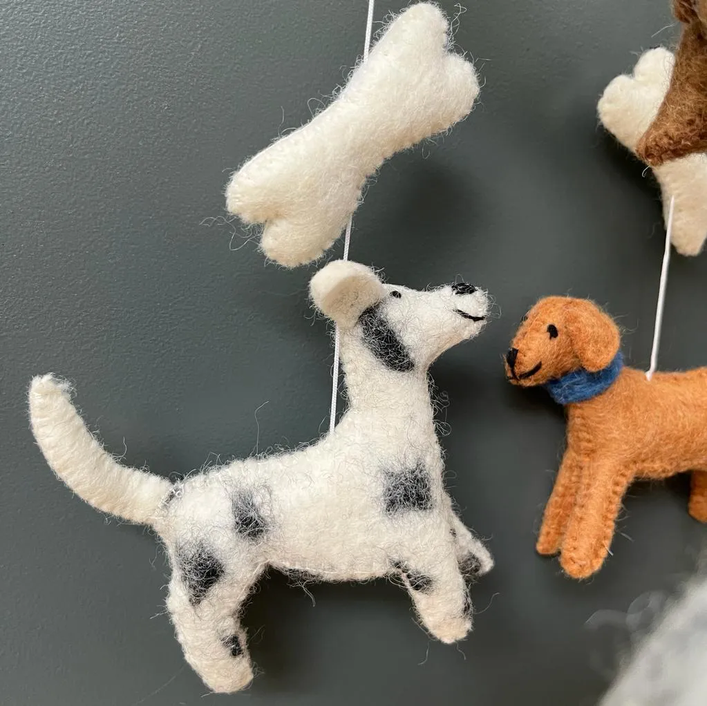 Handmade Felt Dogs Mobile - Fairtrade