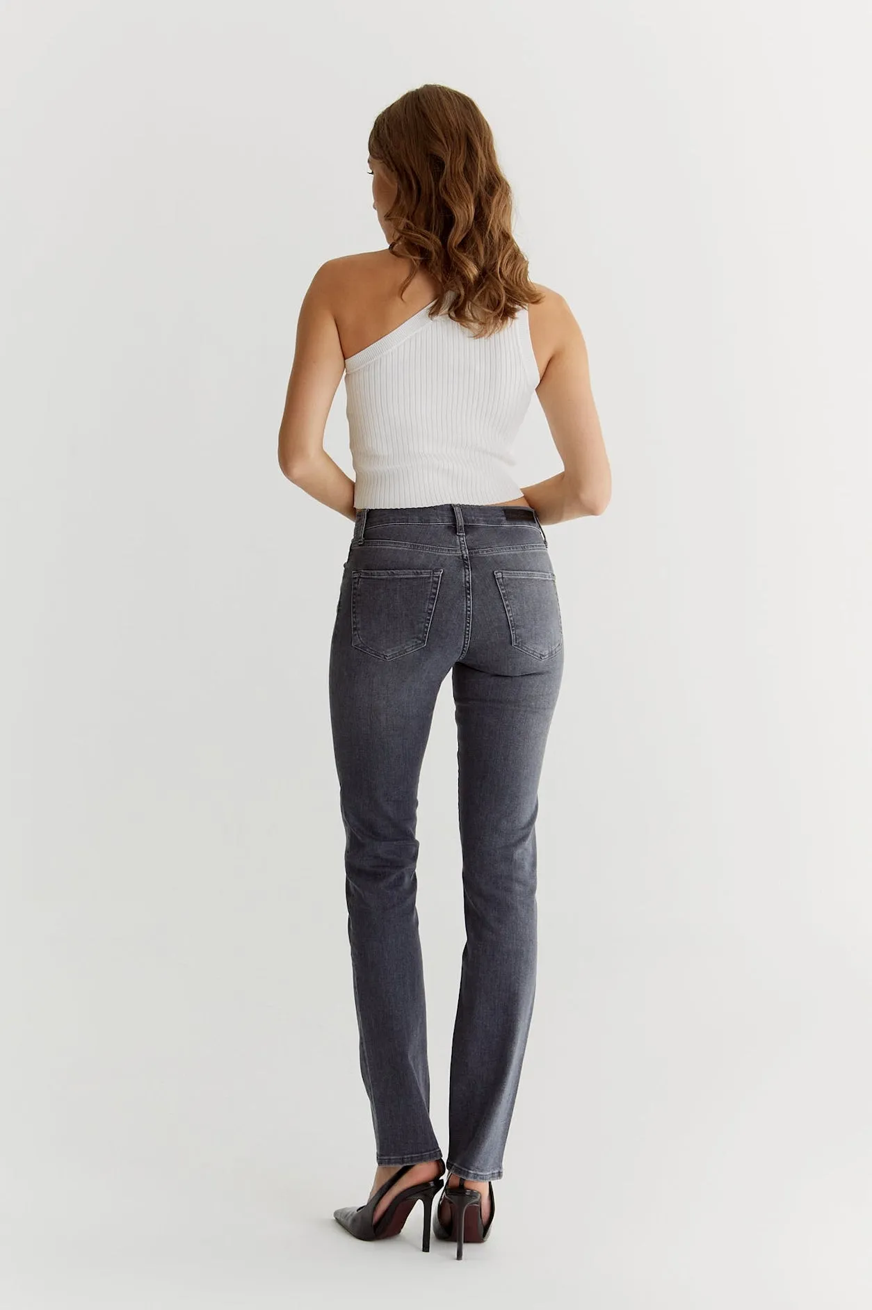 Hannah High Waist 5 Pocket Jeans Smoke Grey