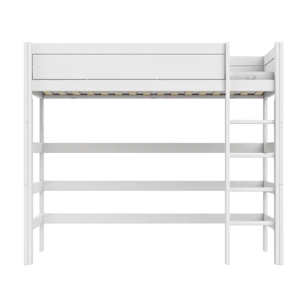 High bed with straight ladder