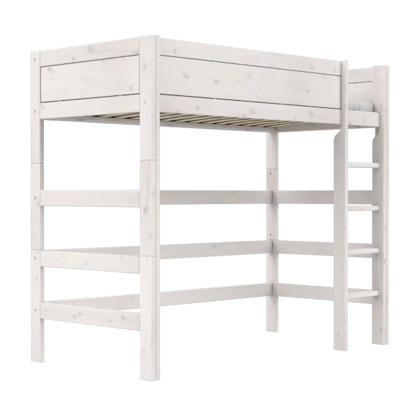 High bed with straight ladder