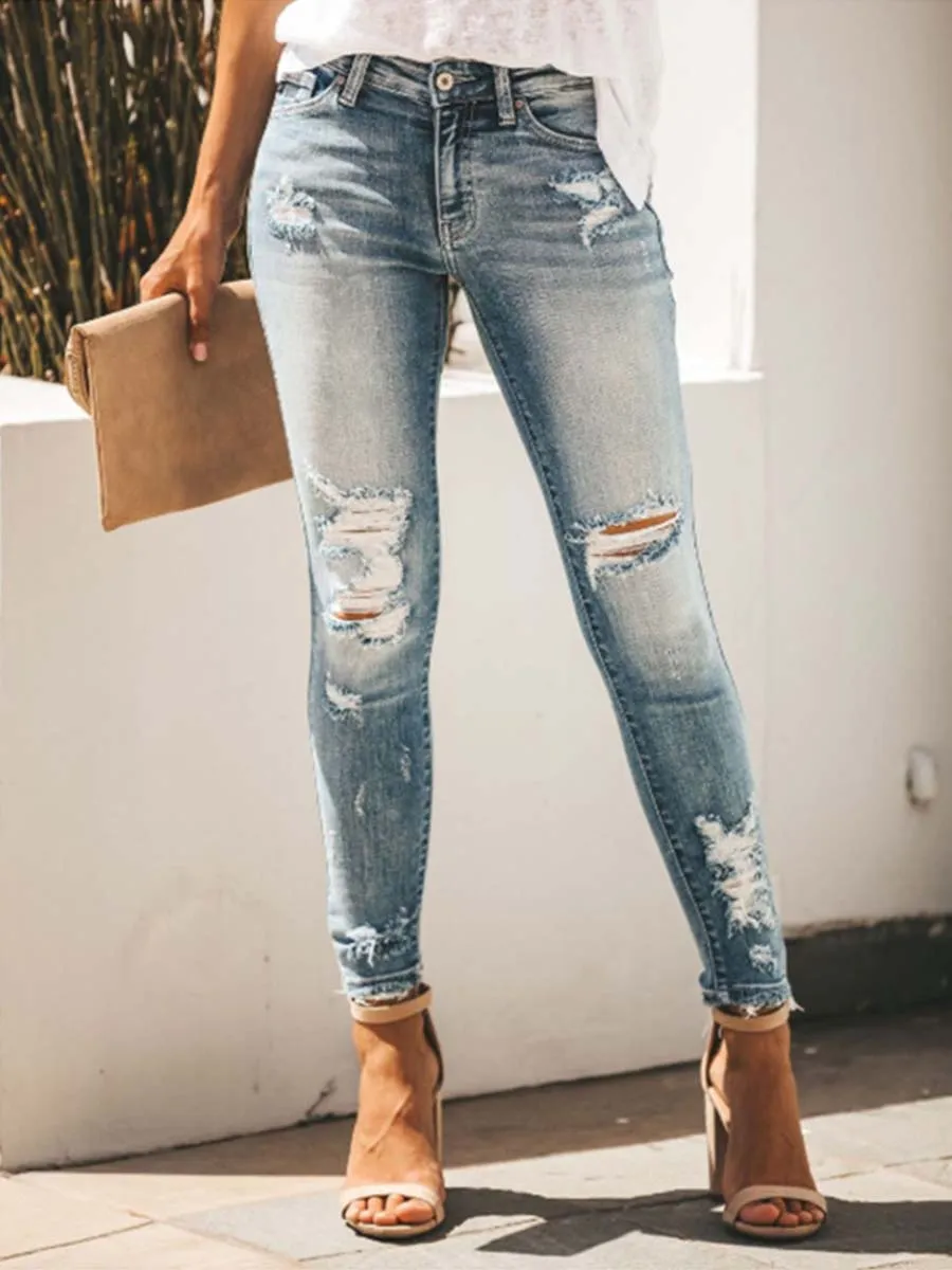 iForgirls Slim Fit Distressed Jeans