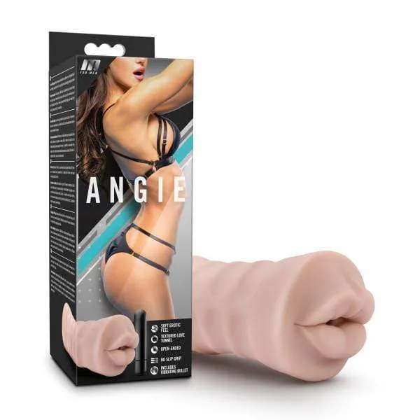 M For Men Angie Vibrating Mouth Masturbator - Vanilla