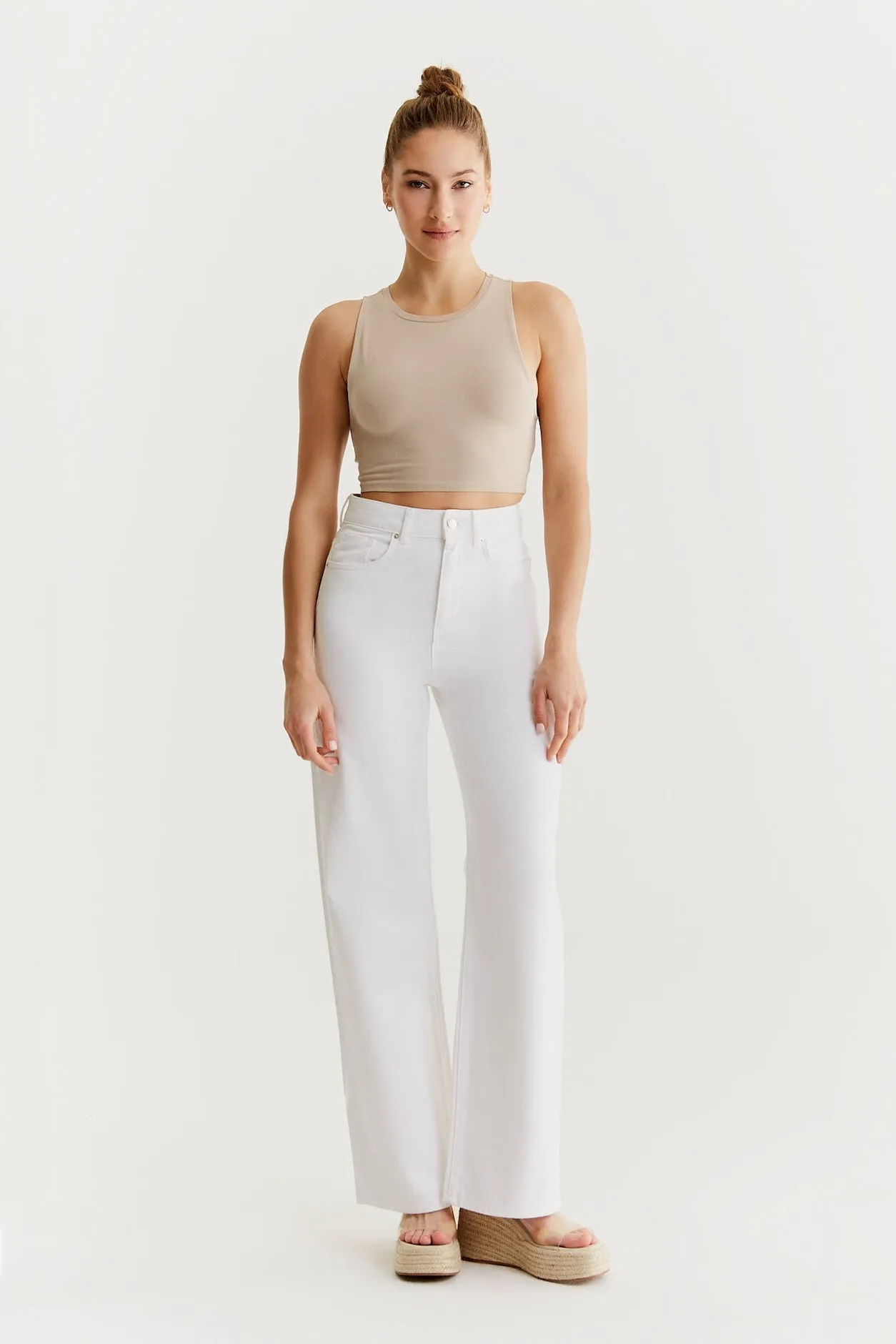 Maria Ultra High Waist 5 Pocket Jeans White