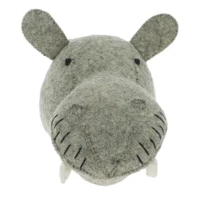 Mini Hippo Felt Wall Head by Fiona Walker, England