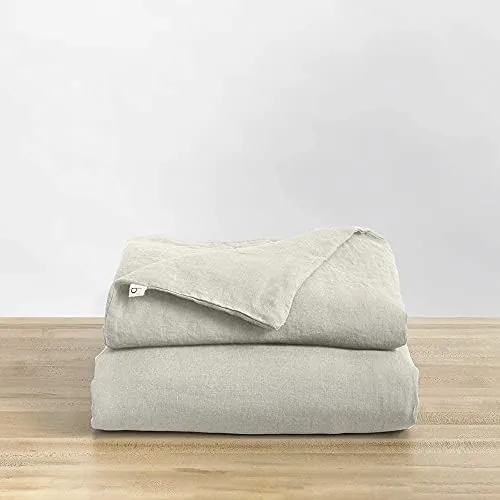 Natural Linen Duvet Cover, Removable Cover for Weighted Blankets - Soft, Premium, Breathable