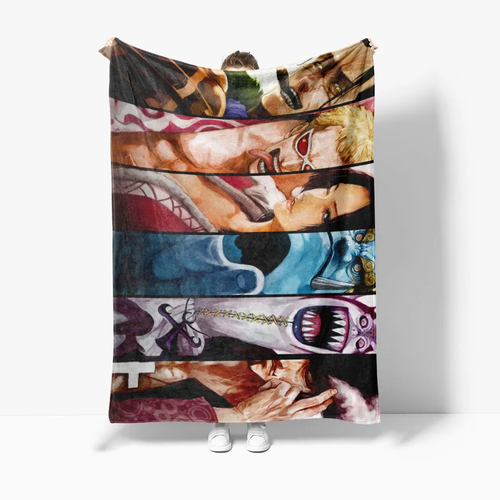 One Piece Printed Sherpa Fleece Blanket