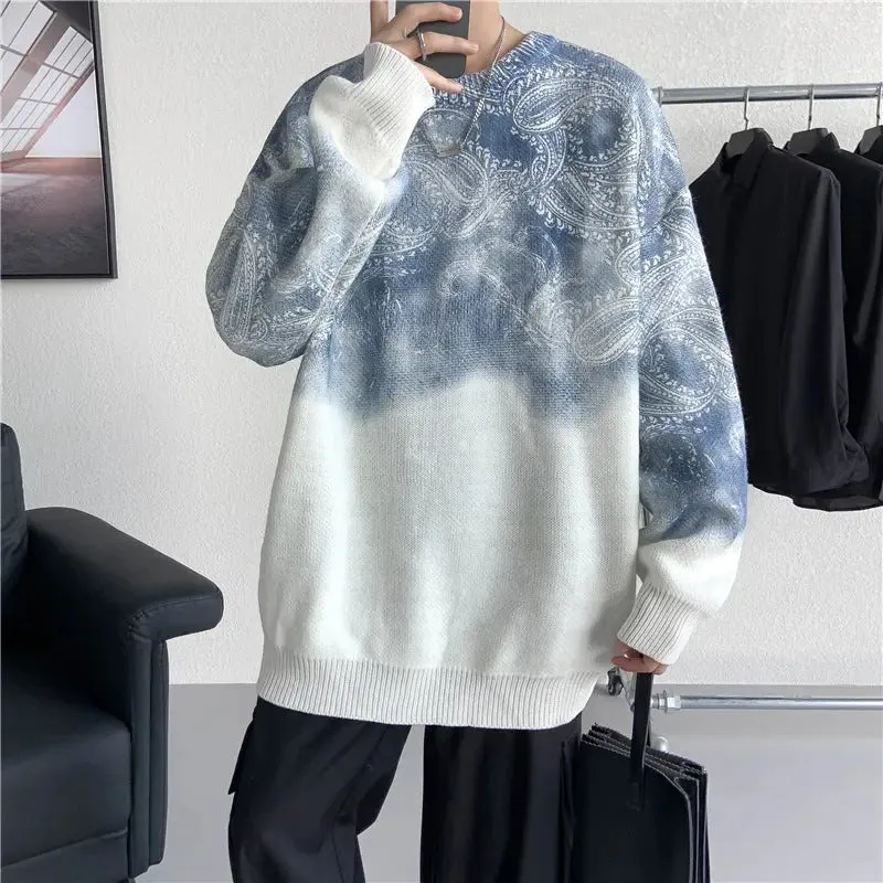 Paisley Tie-dyed Sweater Men's sweatshirt