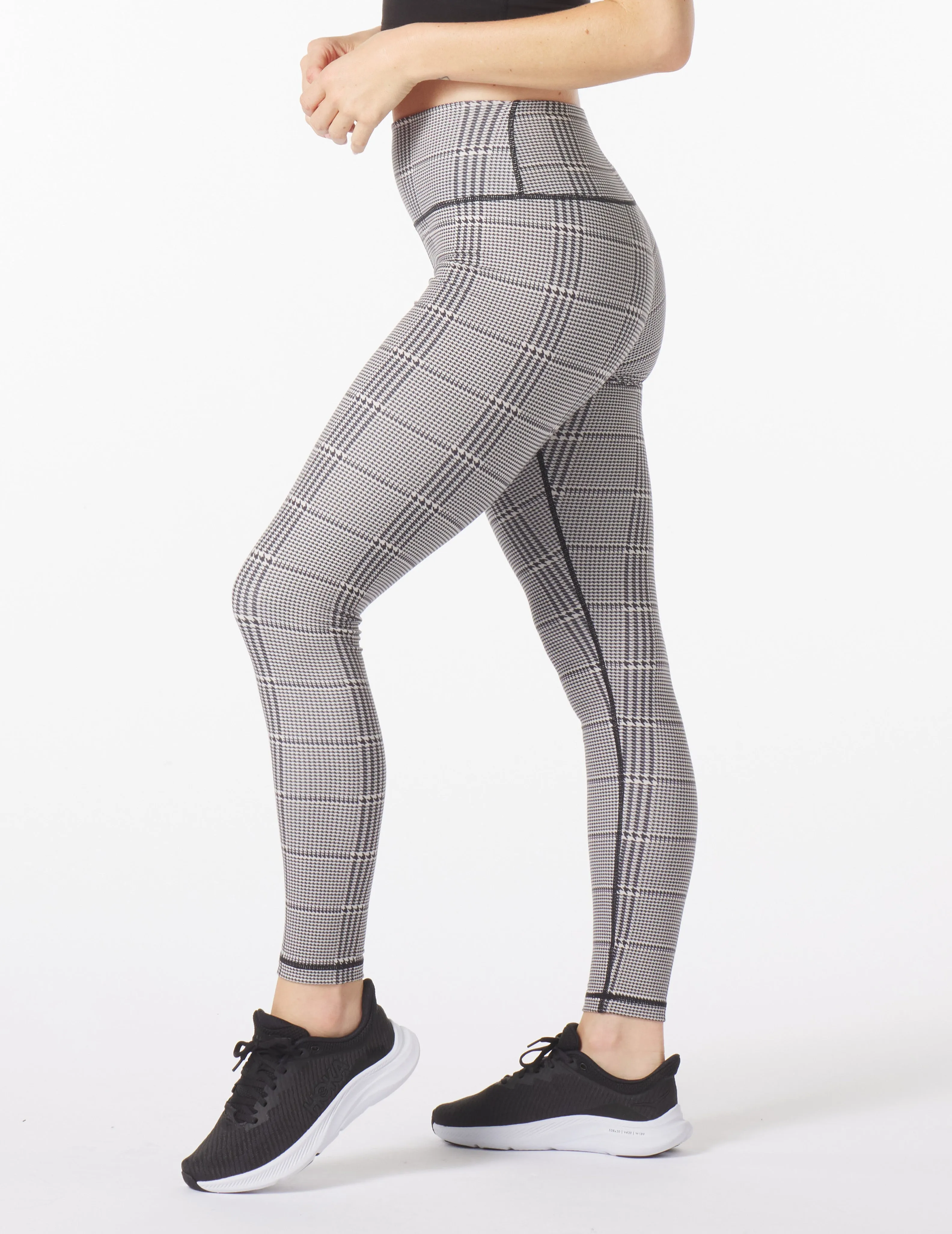 Pure Legging: Oatmilk/Black Glen Plaid