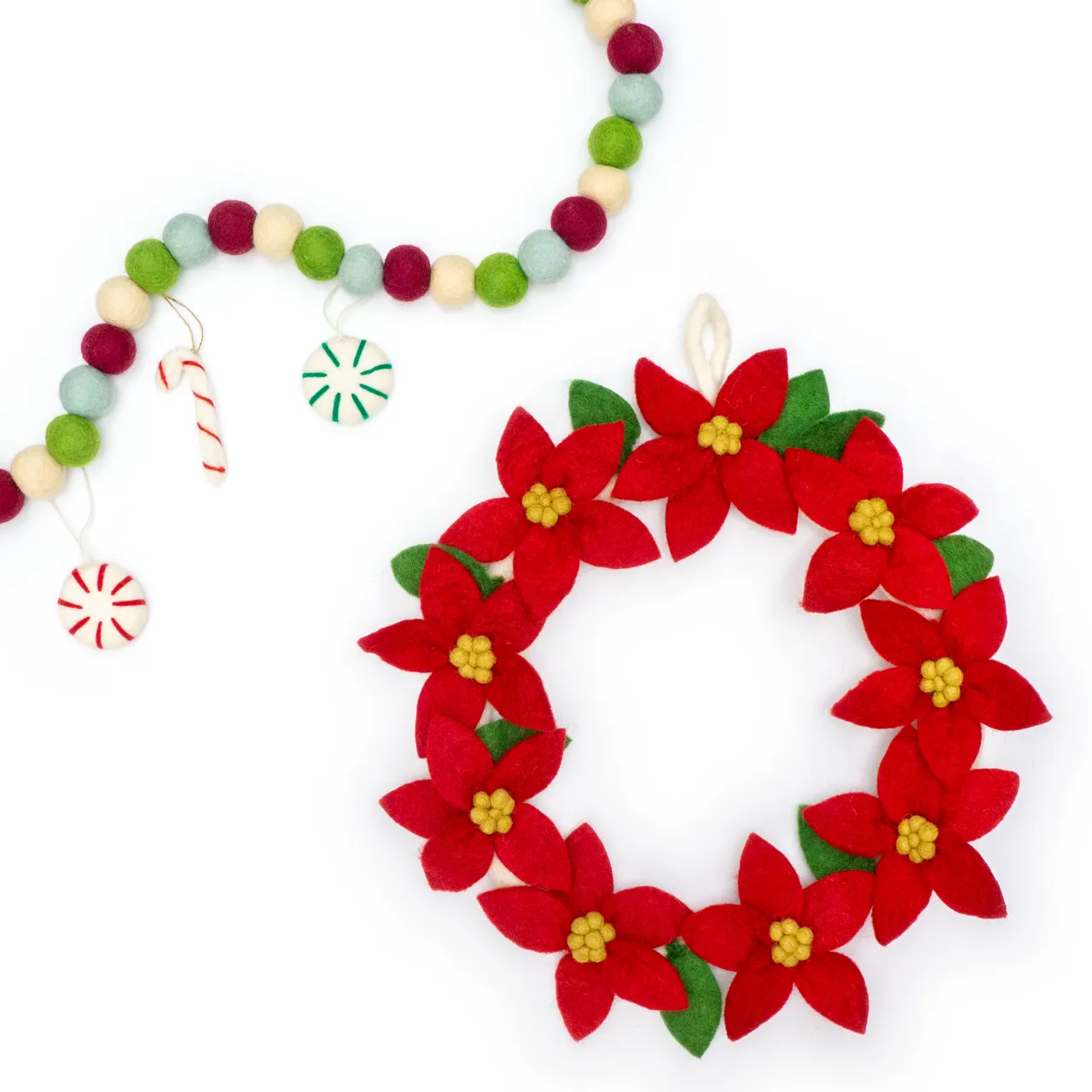 Red Poinsettia Holiday Wreath