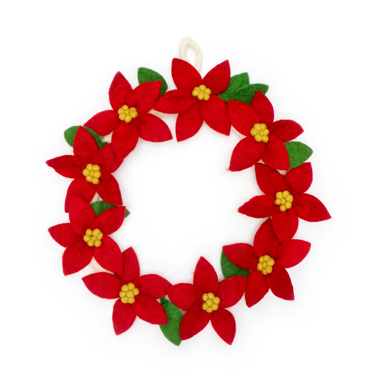 Red Poinsettia Holiday Wreath