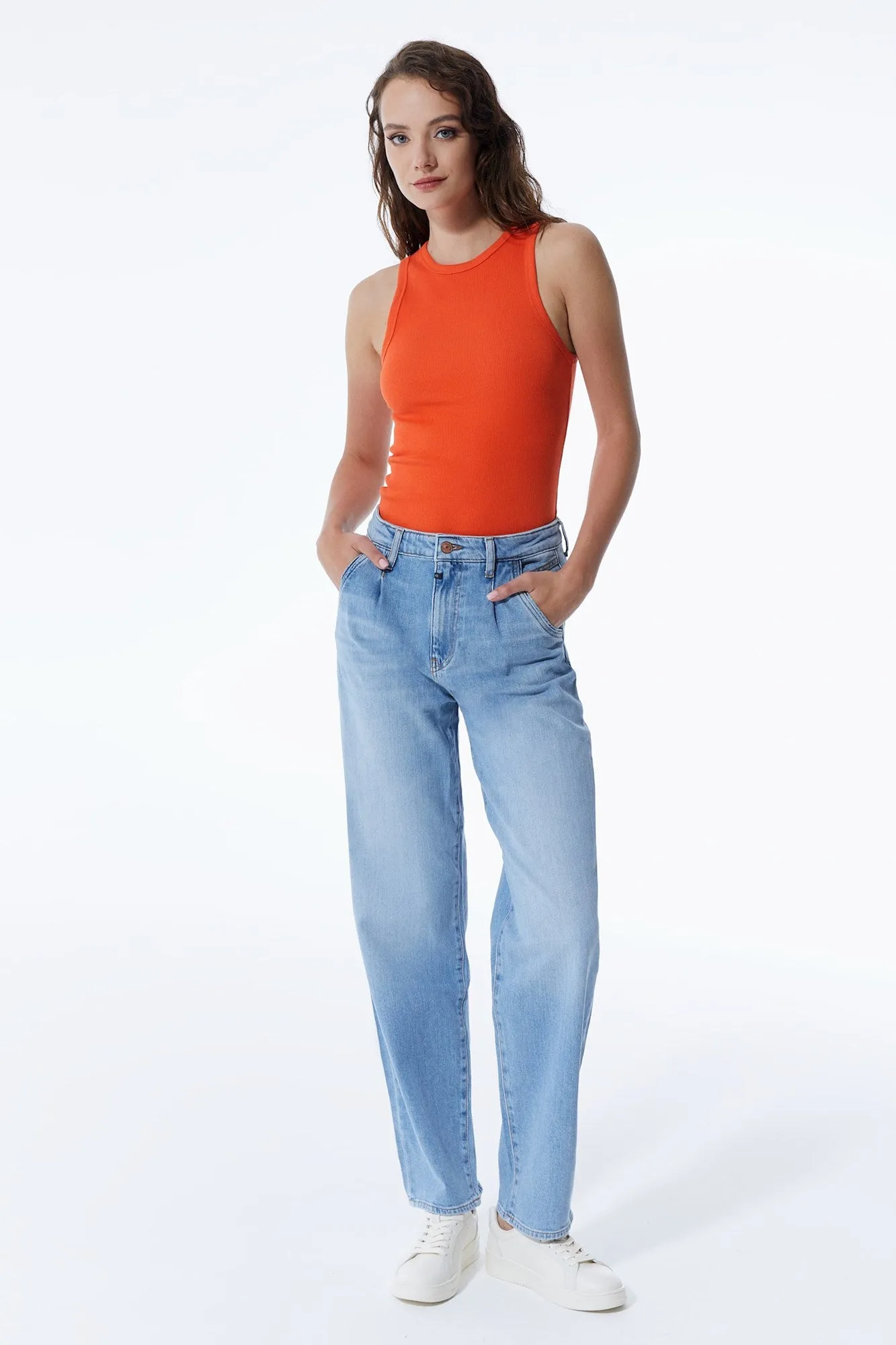 Rose High Waist 5 Pocket Jeans Light Blue