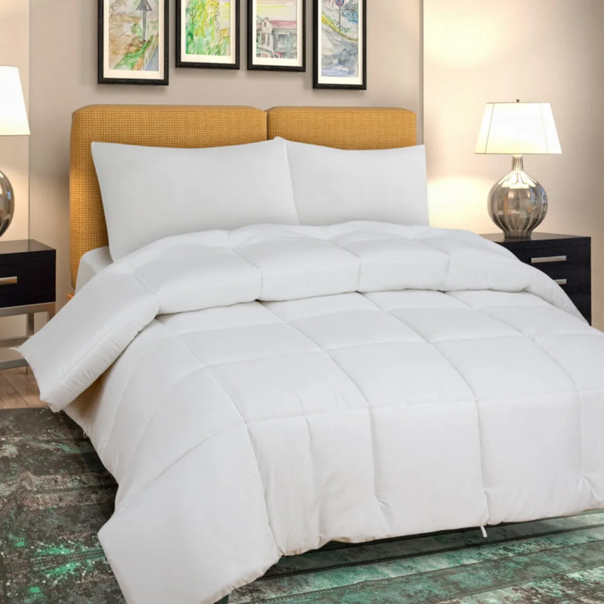 Royale All Season Down Alternative Bedding Lightweight Quilted Comforter with Corner Tabs