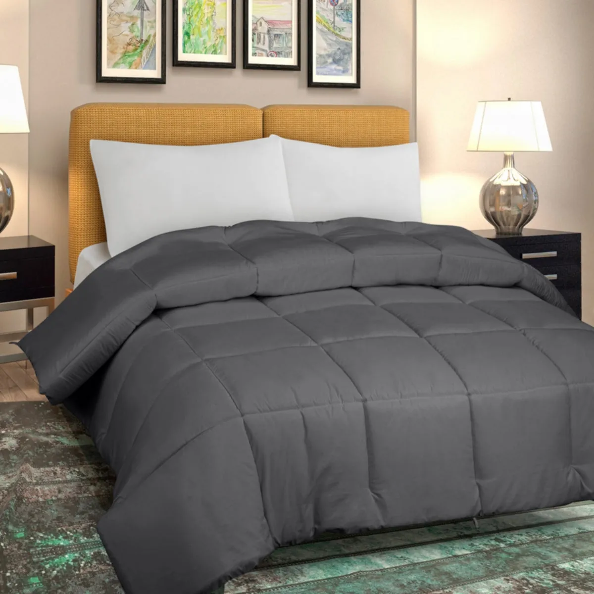 Royale All Season Down Alternative Bedding Lightweight Quilted Comforter with Corner Tabs