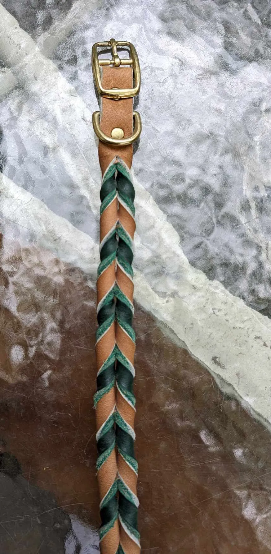 SALE! Shop worn Braided Latigo Leather Collars - SIZE 20 (fits 17.5"-20")