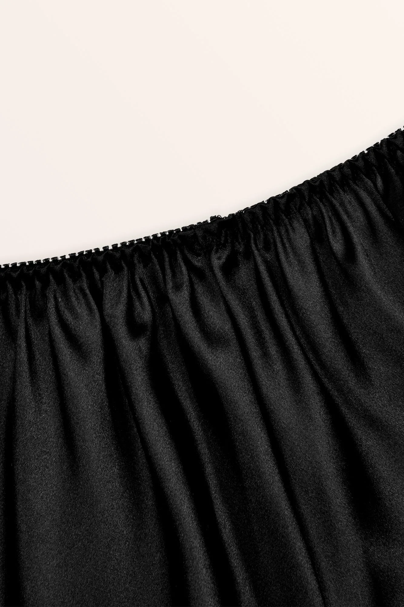 Satin Fluted French Knickers - Black