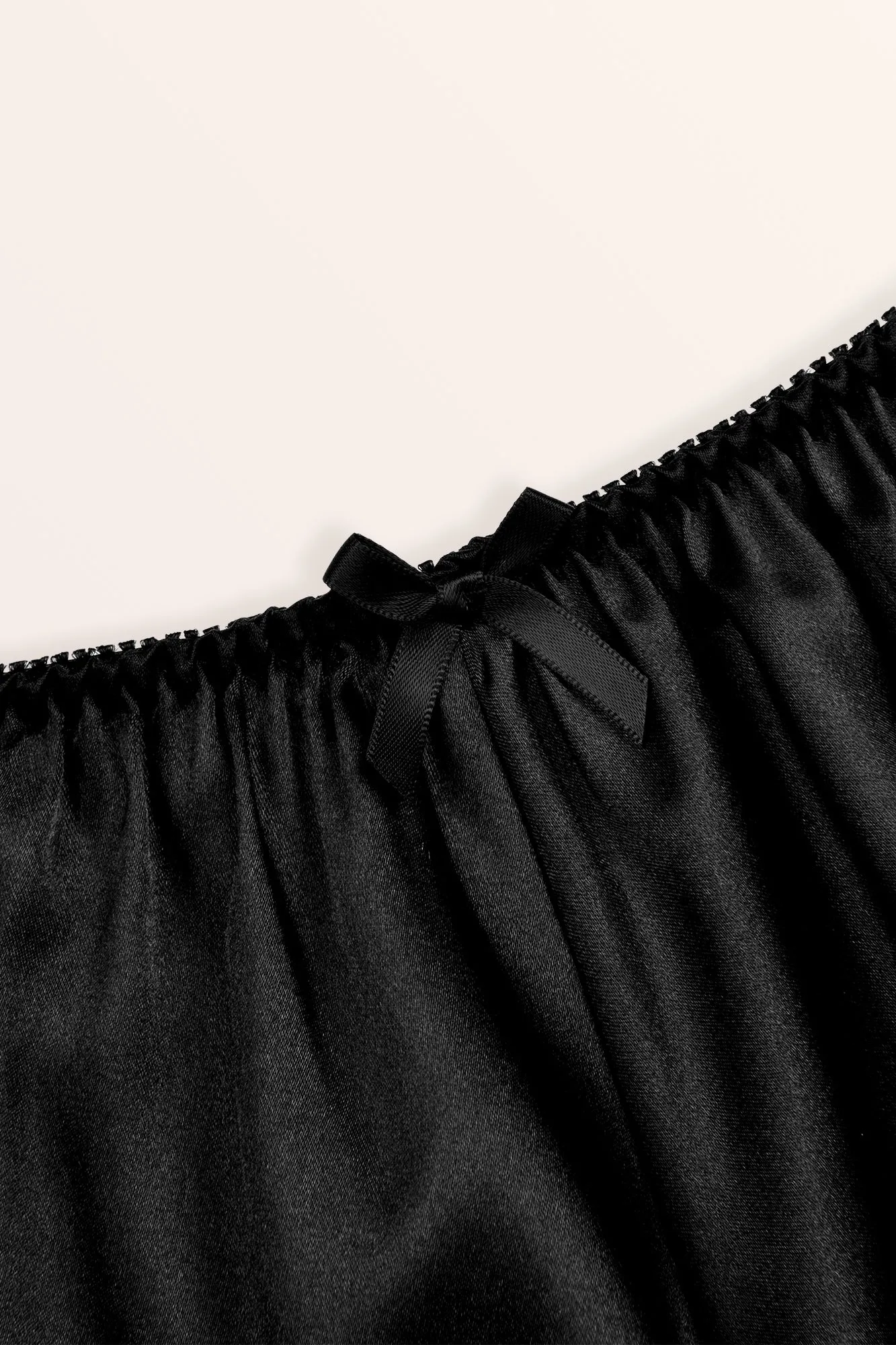 Satin Fluted French Knickers - Black