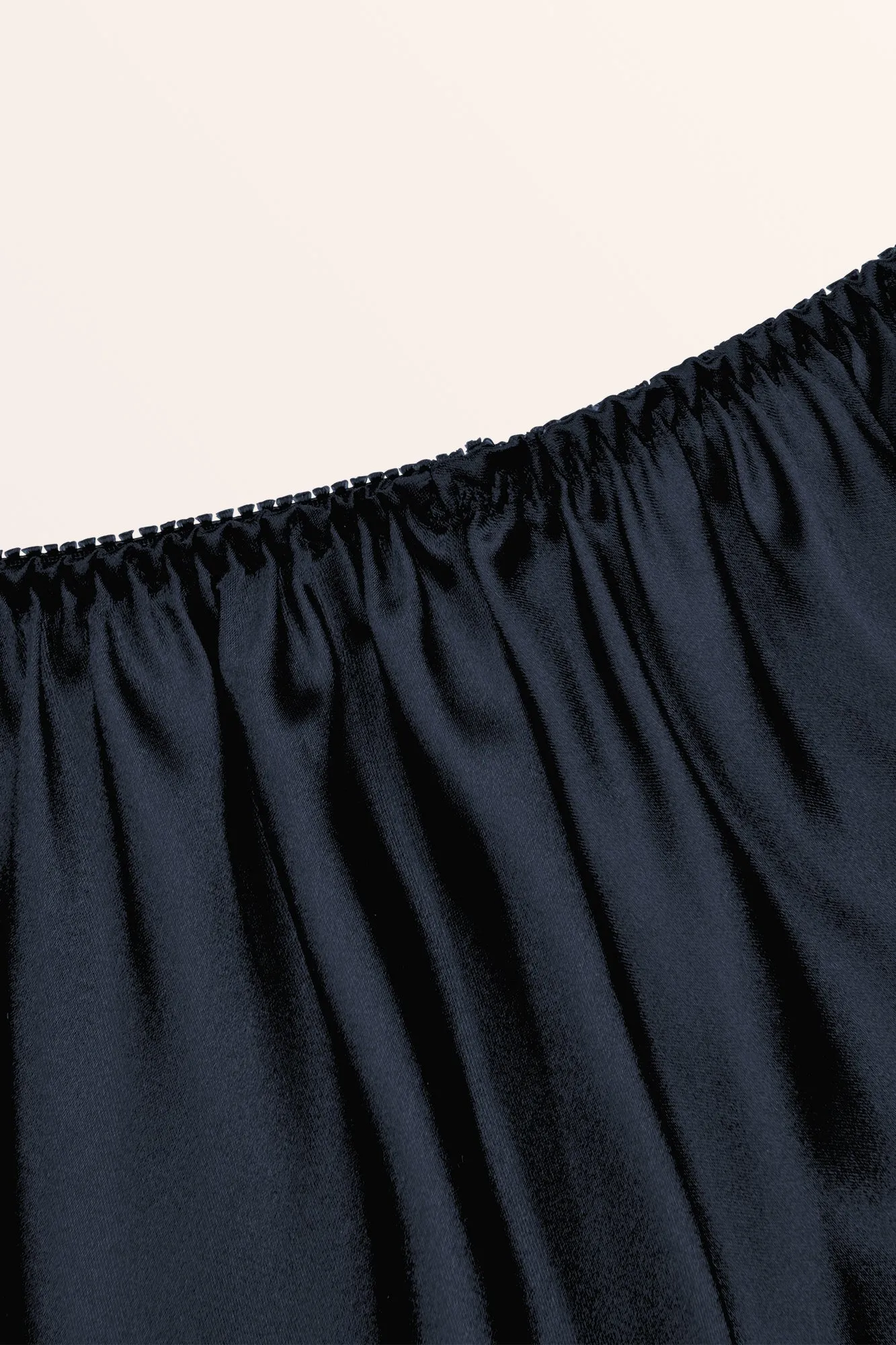 Satin Fluted French Knickers - Midnight Blue